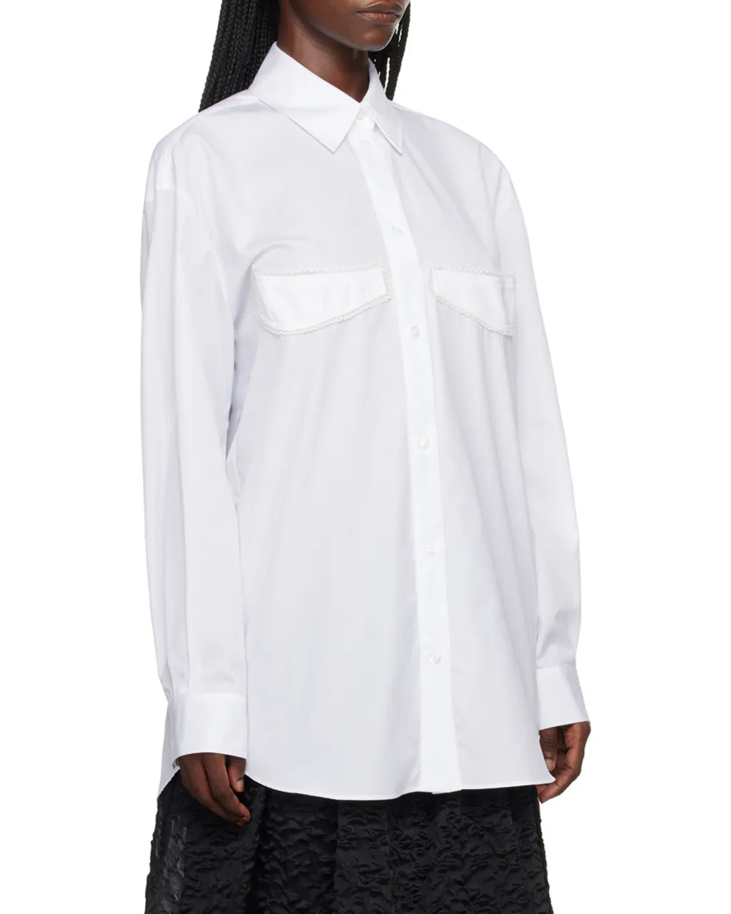 Appliqué-Detailed Long-Sleeved Buttoned Shirt