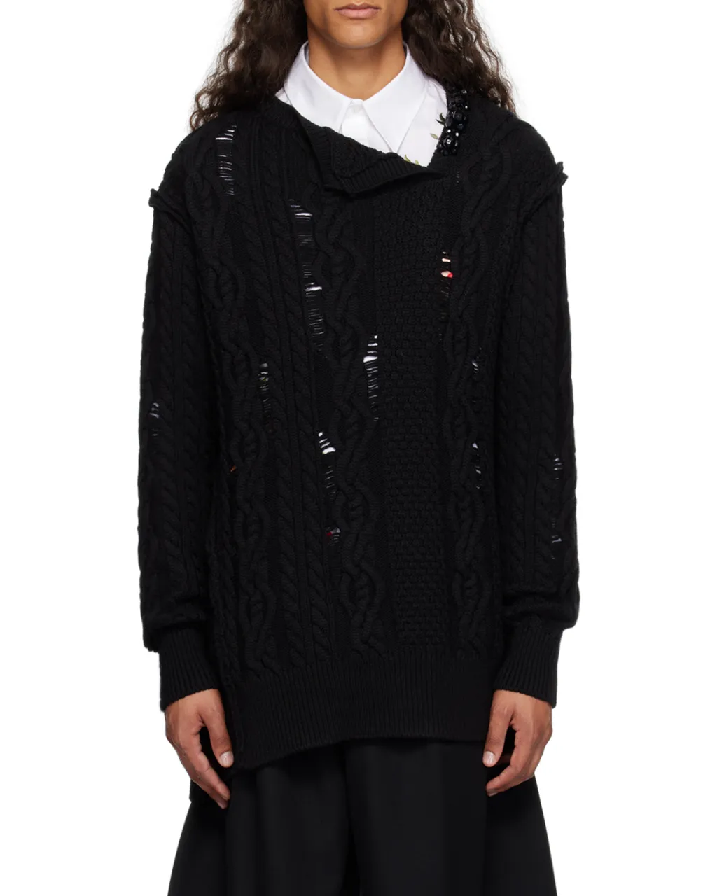 Bead-Embellished Merino Jumper