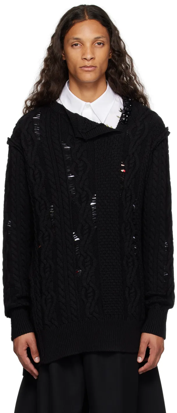 Bead-Embellished Merino Jumper