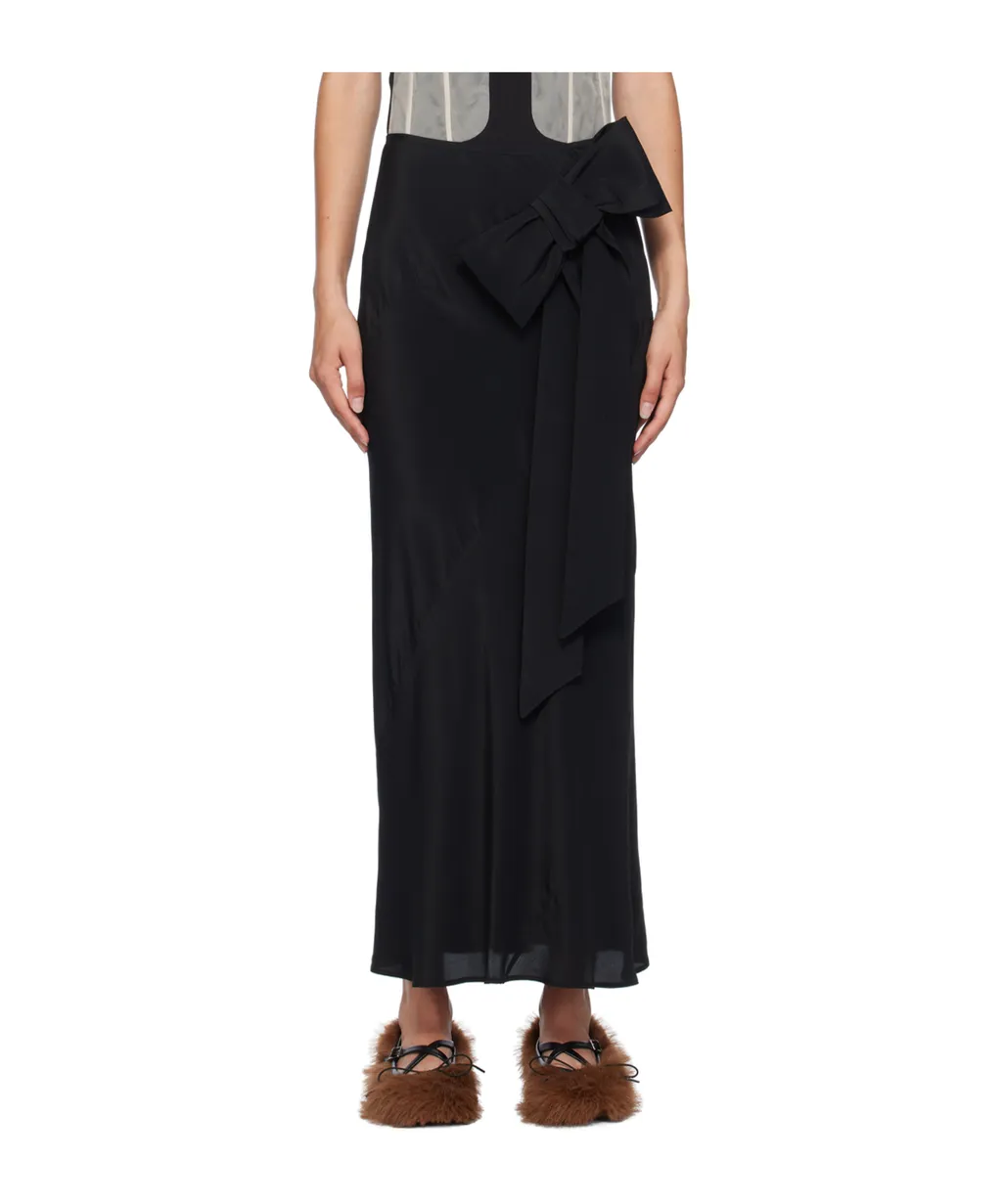 Bow Spiral Mid-Length Skirt