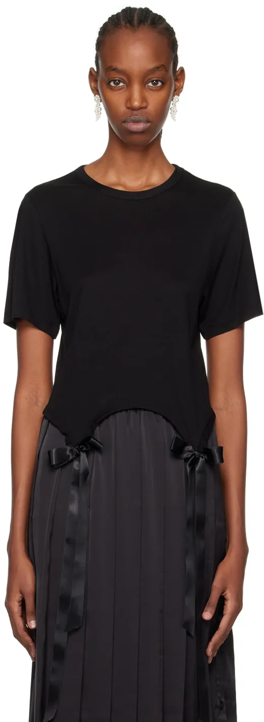 Bow Detailed Crewneck T-Shirt