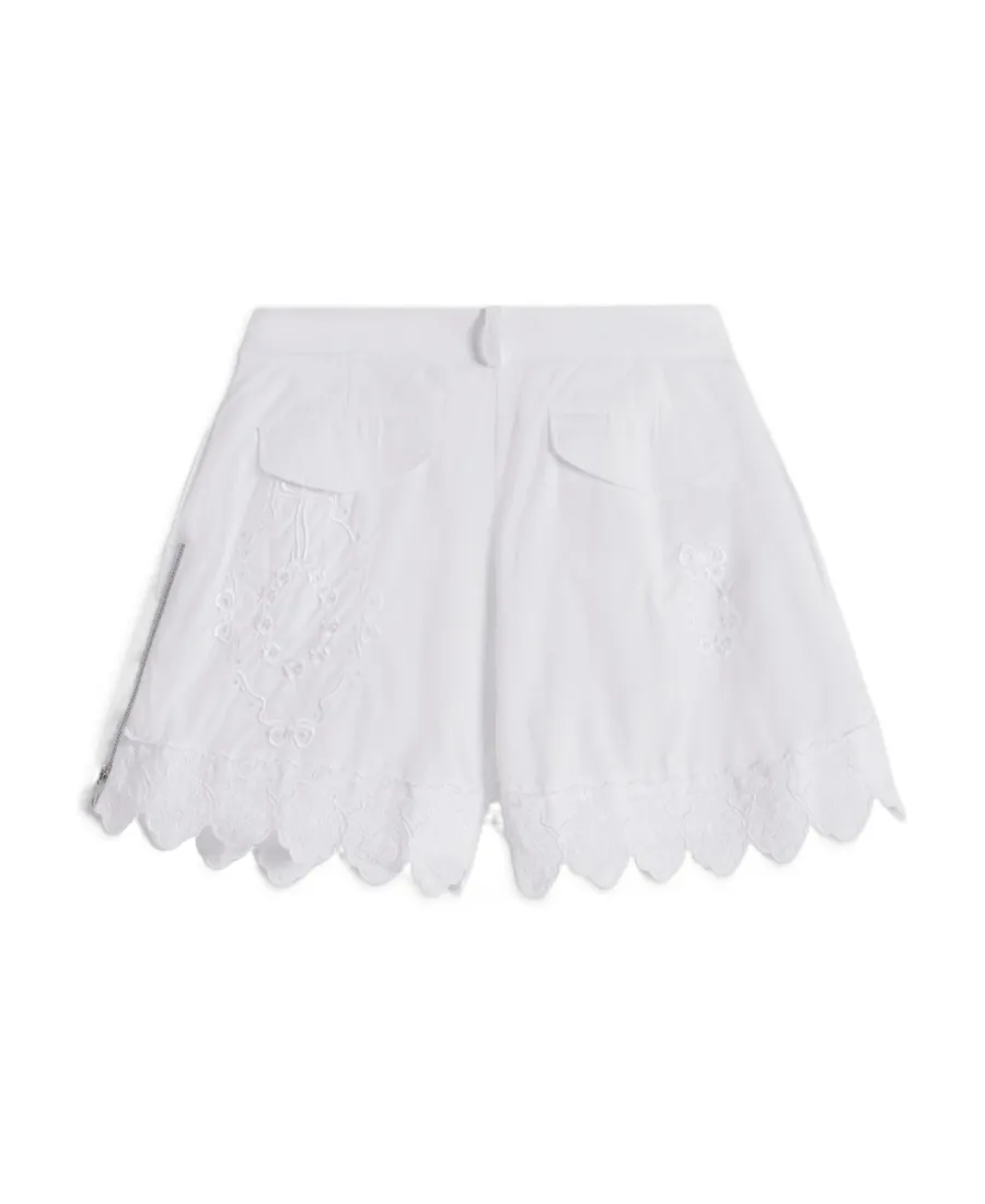 Broderie-Anglaise Cotton Shorts