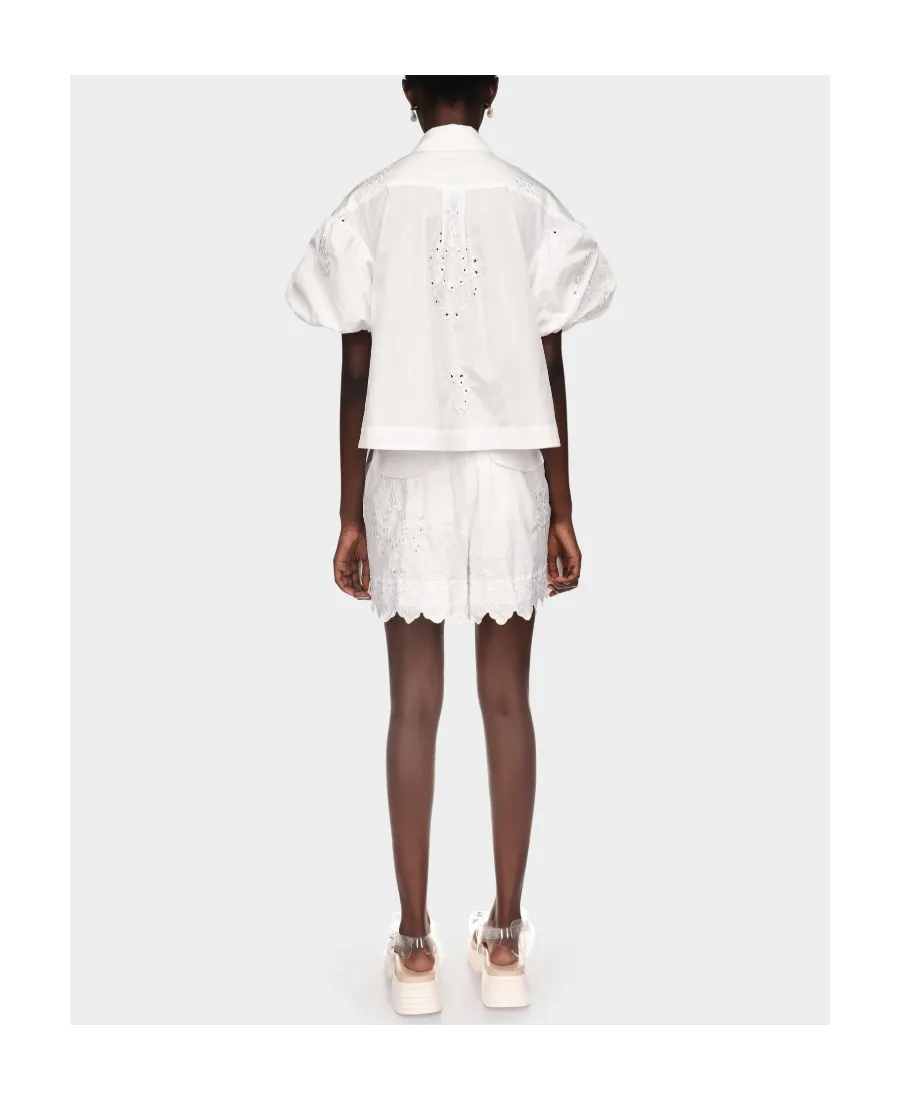 Broderie-Anglaise Cotton Shorts