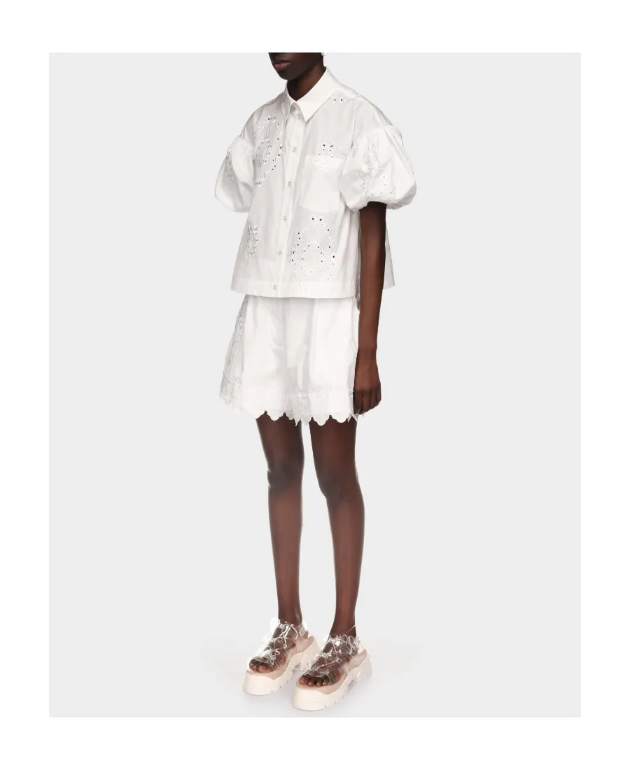Broderie-Anglaise Cotton Shorts