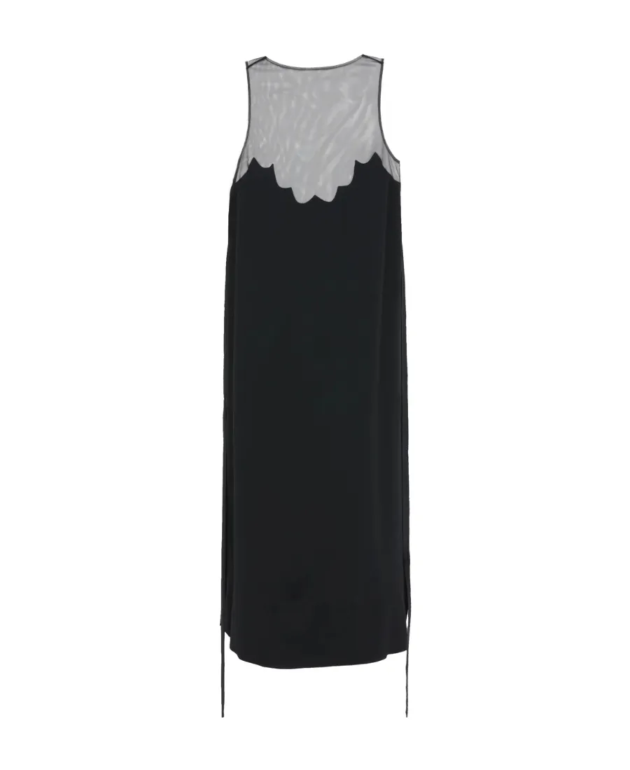 V-Neck Sleeveless Midi Dress