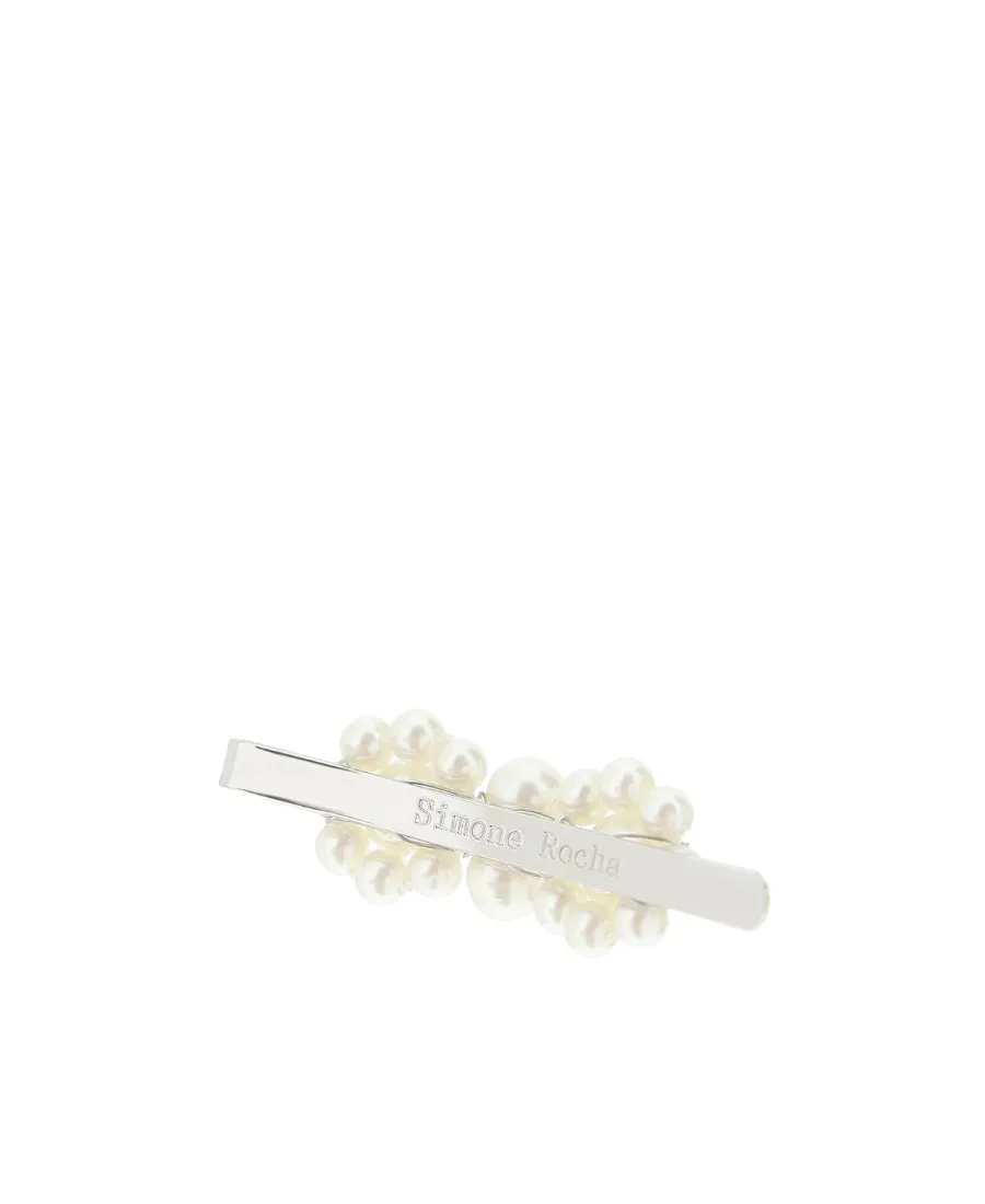 Logo Engraved Embellished Hair Clip