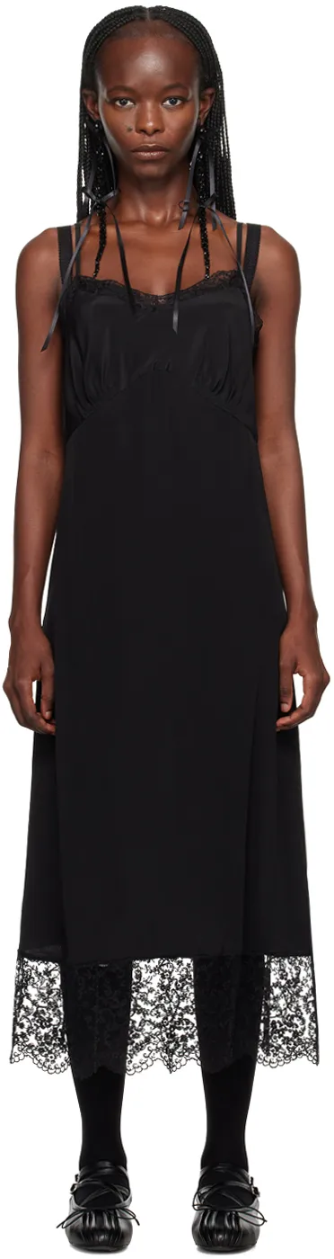 Lace-Trimmed Midi Dress