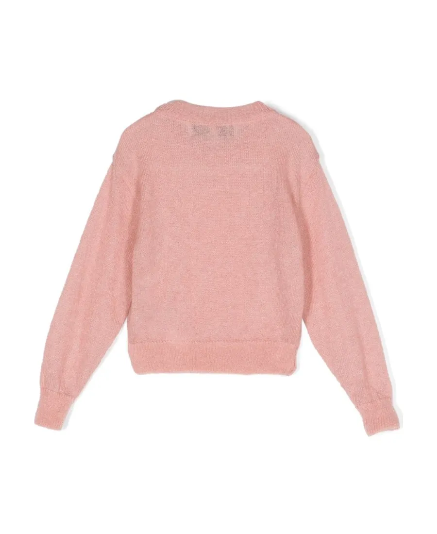 Rhinestone-Embellished Crew-Neck Jumper