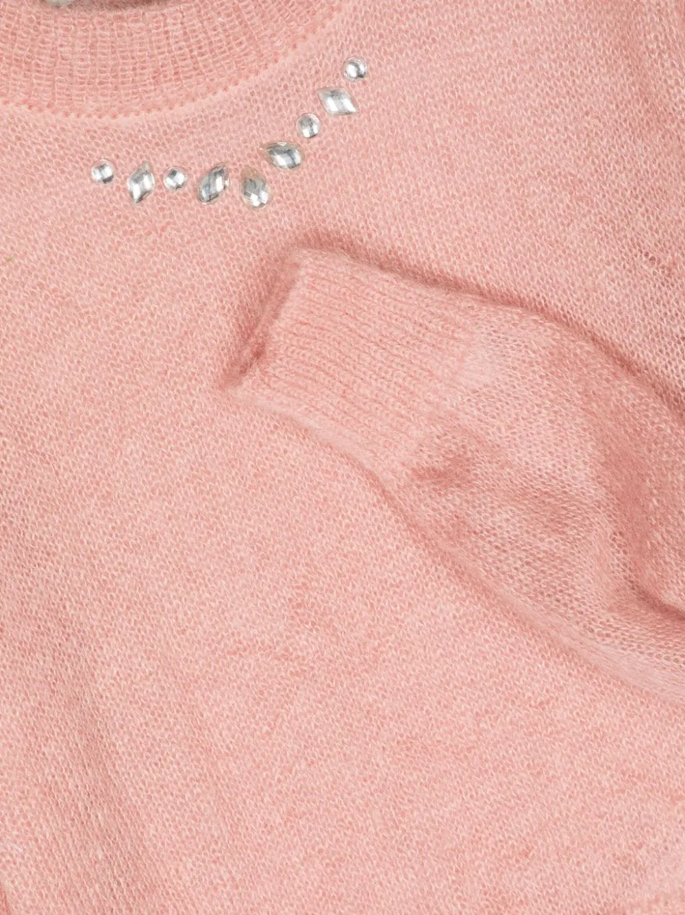Rhinestone-Embellished Crew-Neck Jumper