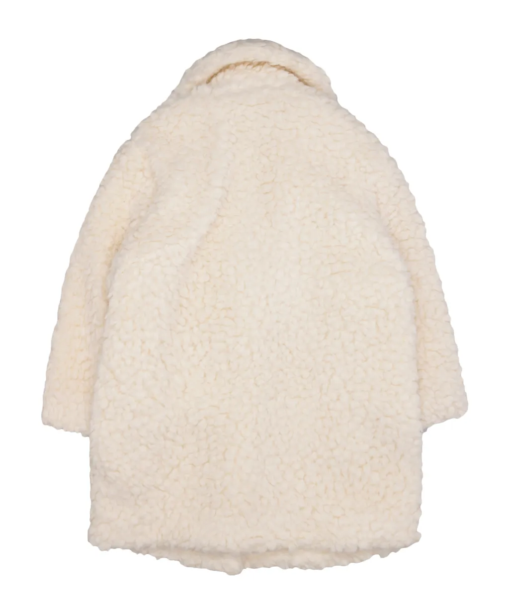 Single-Breasted Faux-Shearling Coat