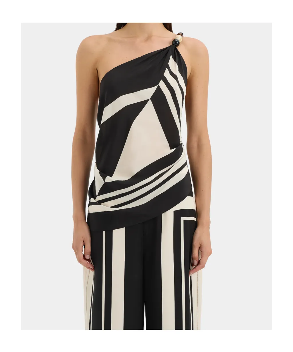 Geometric Stripe Print Suspenders