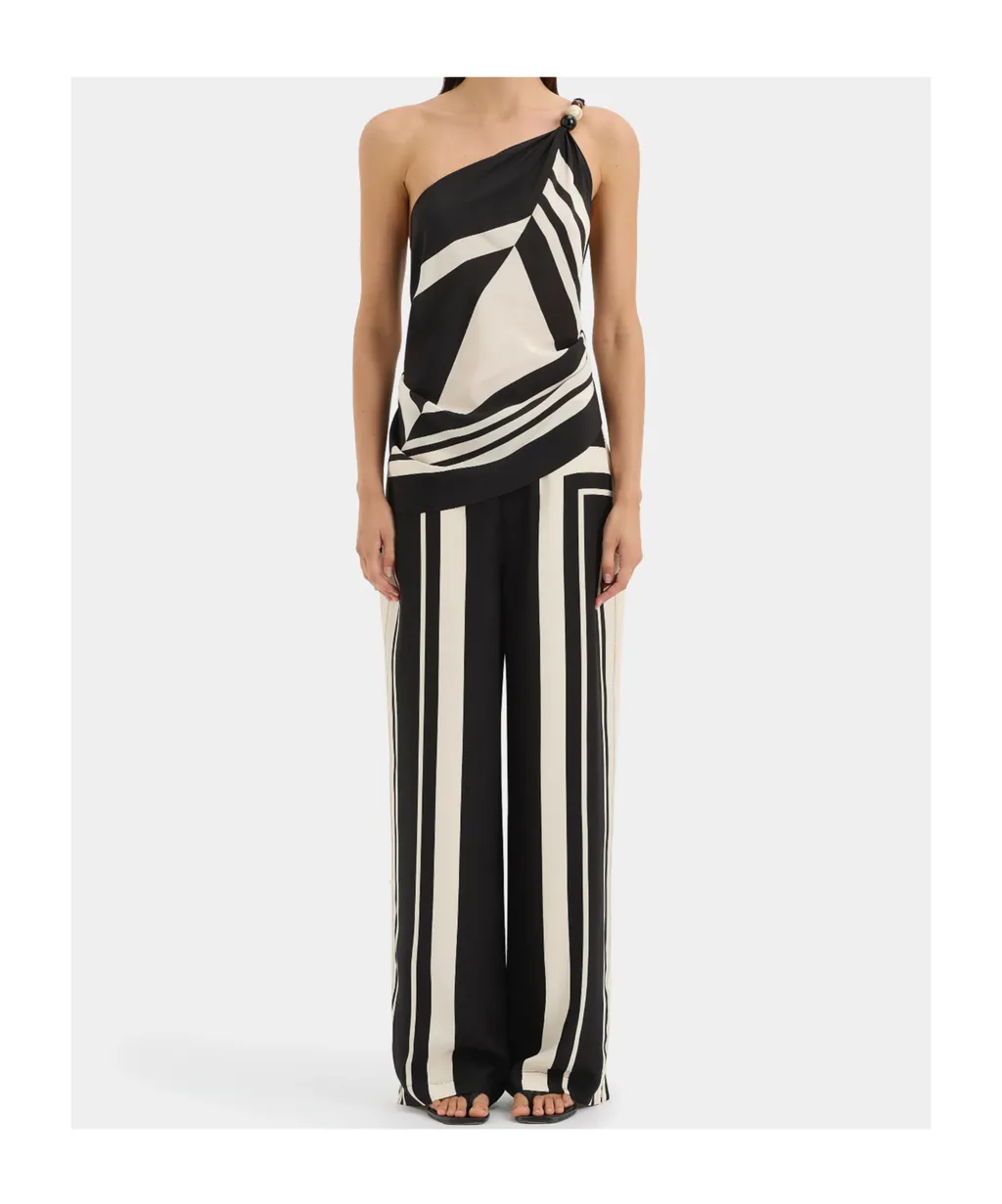 Geometric Stripe Print Suspenders