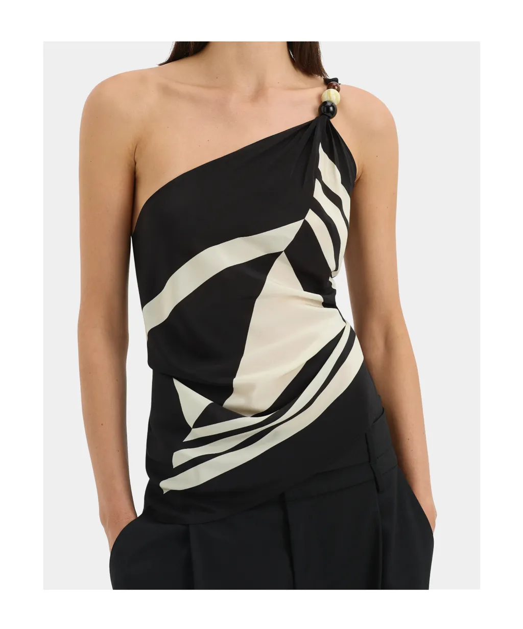 Geometric Stripe Print Suspenders