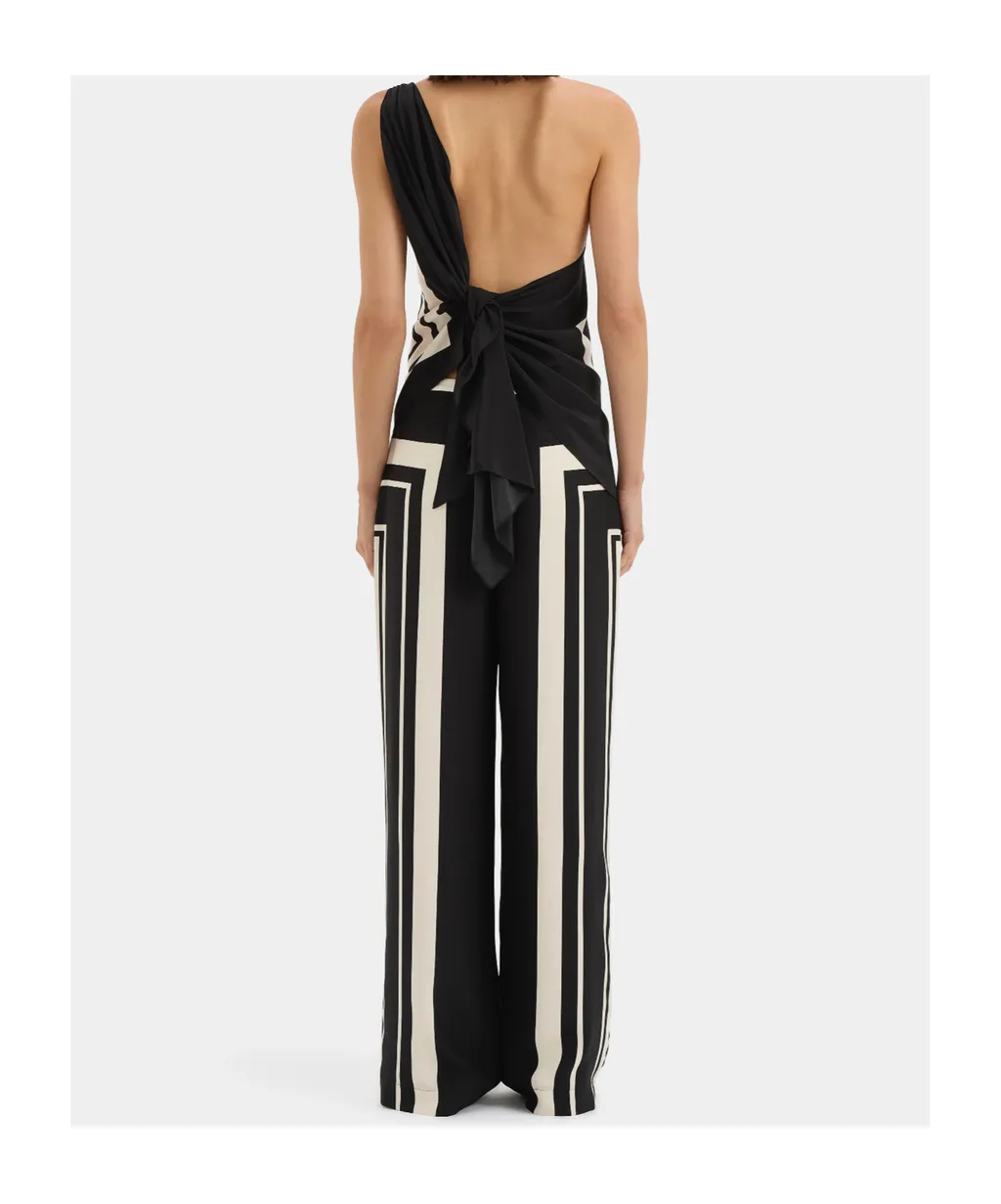 Geometric Stripe Print Suspenders