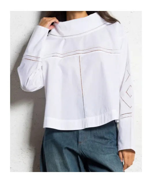 Straight Embroidered Cotton Shirt