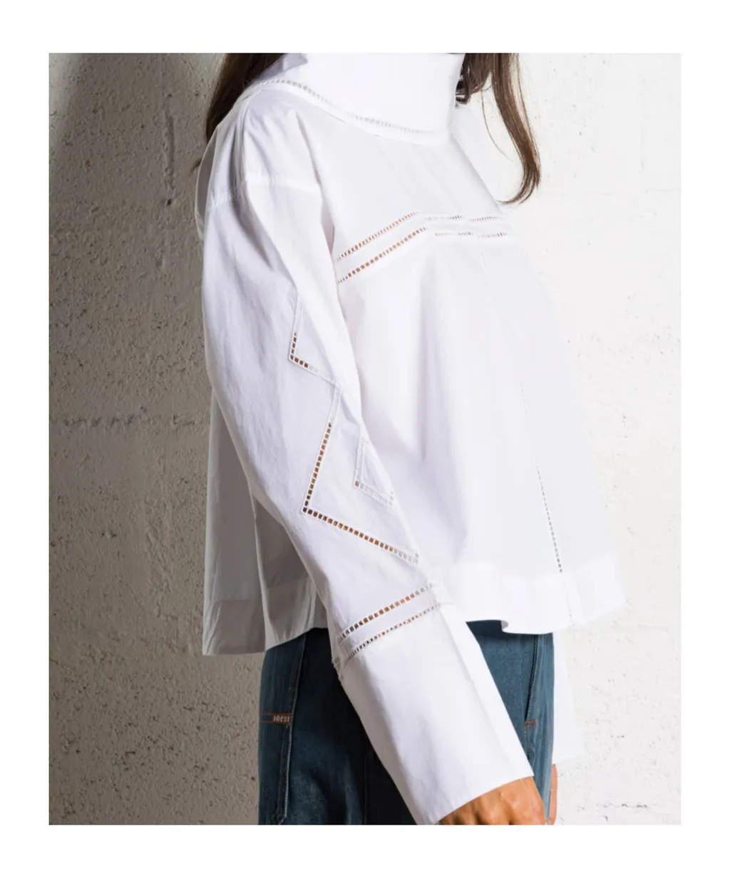 Straight Embroidered Cotton Shirt