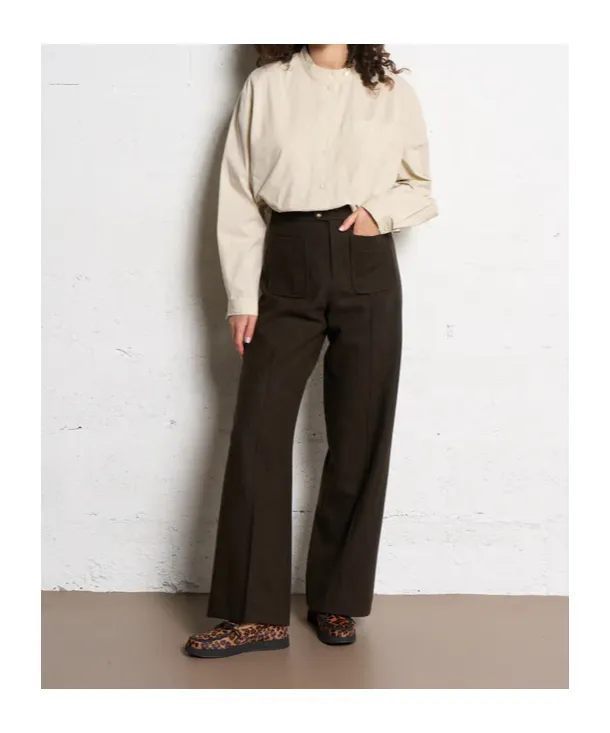 Straight Woollen Trousers