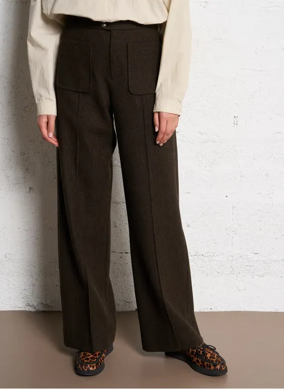 Straight Woollen Trousers