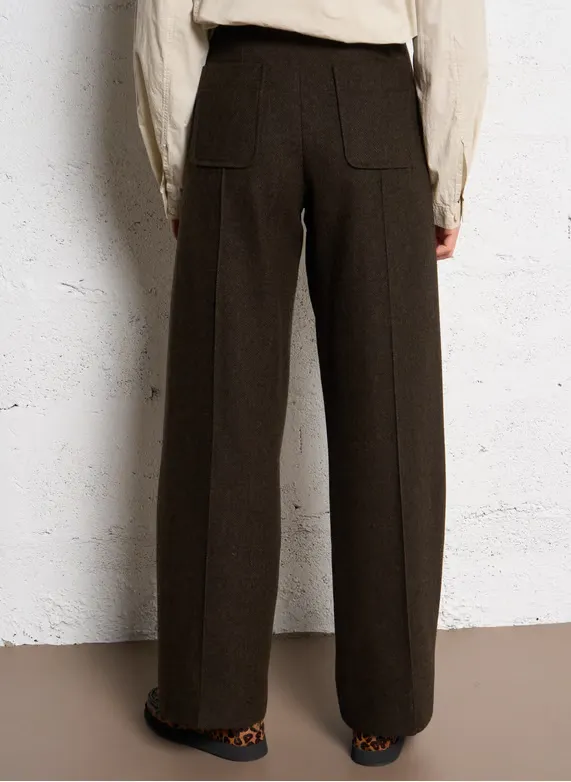 Straight Woollen Trousers