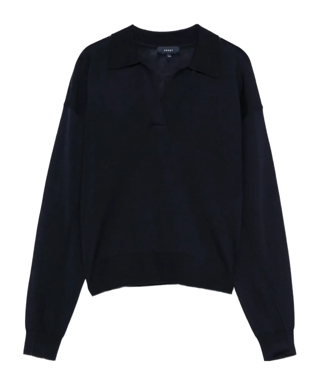 Collar Long-Sleeve Top