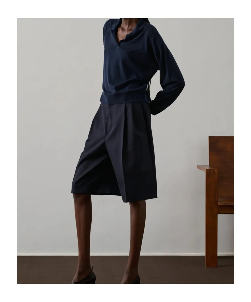 Collar Long-Sleeve Top