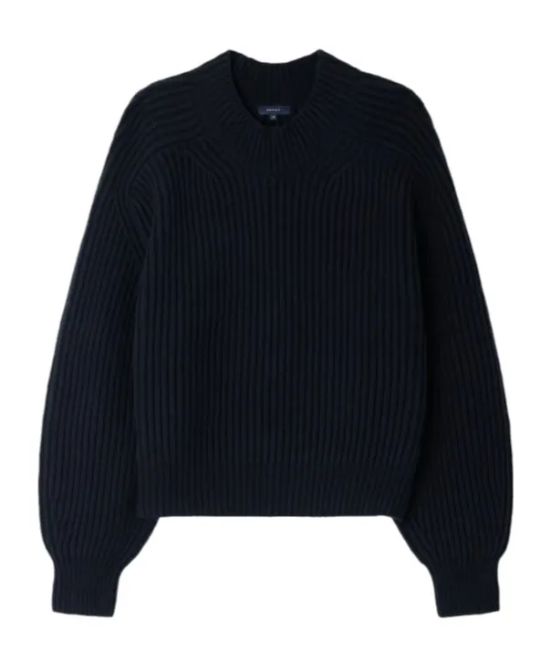 Oversized High-Neck Merino Wool Sweater