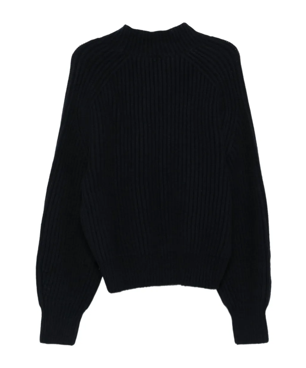 Oversized High-Neck Merino Wool Sweater