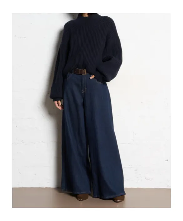 Oversized High-Neck Merino Wool Sweater