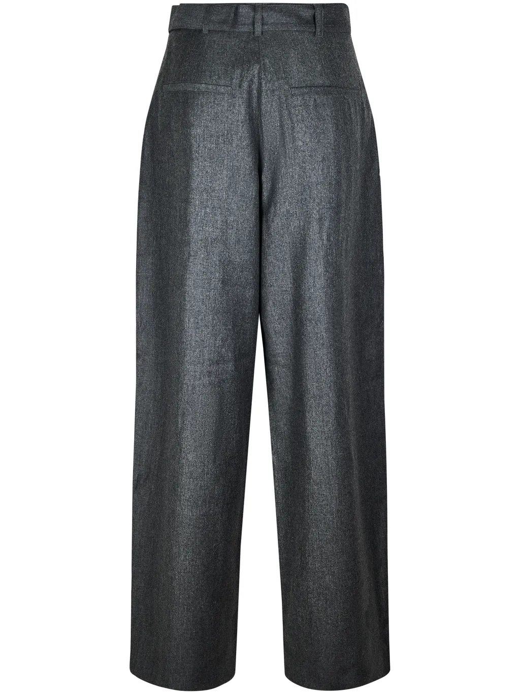 Belted Pleated Straight Trousers