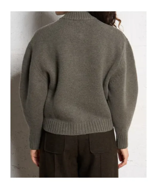 Round-Neck Wool Cardigan
