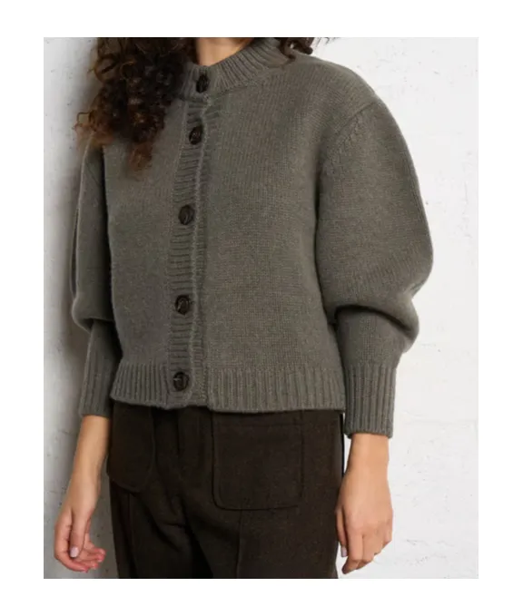 Round-Neck Wool Cardigan