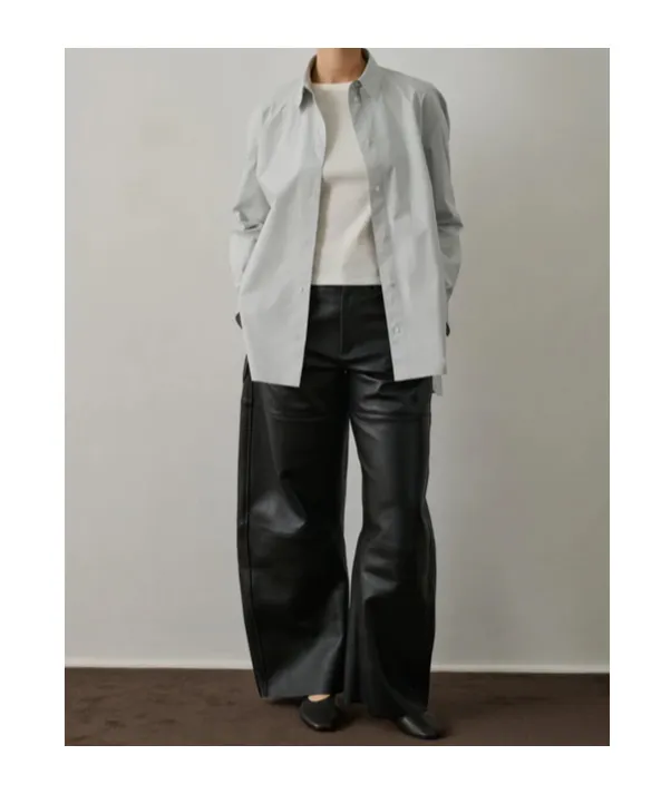 Panelled-Leather Balloon Trousers