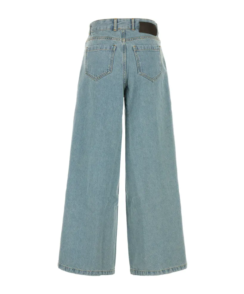 Wide-Leg Denim Trousers
