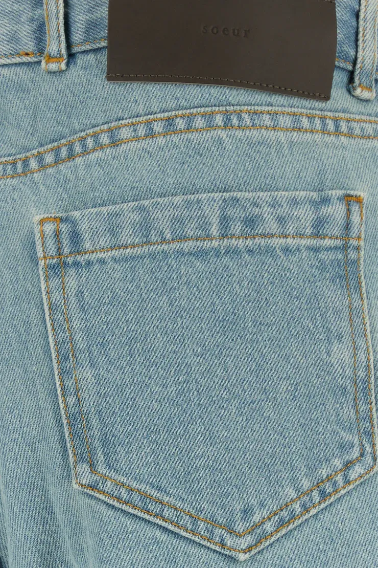 Wide-Leg Denim Trousers