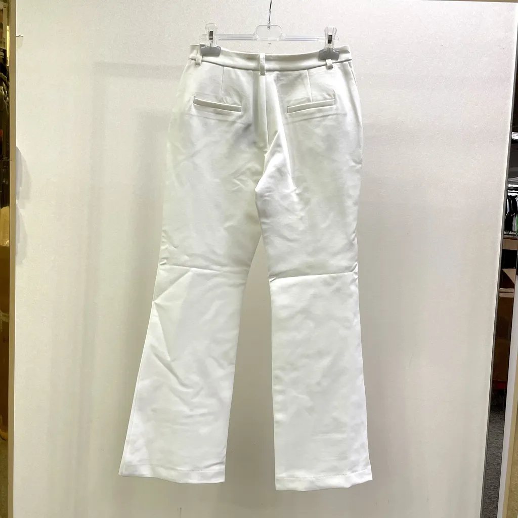 Slit Horn White Casual Pants