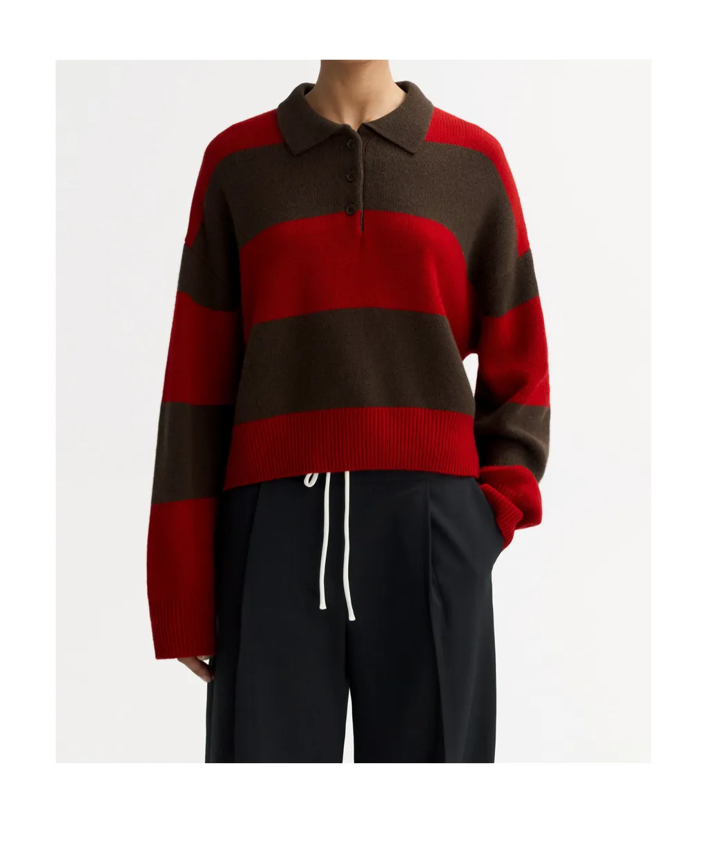 Striped Cashmere Polo