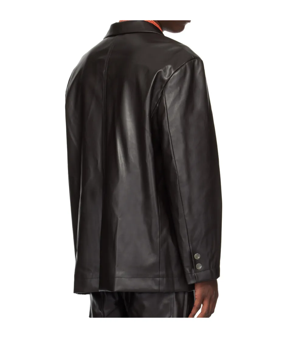 Button Leather Jacket