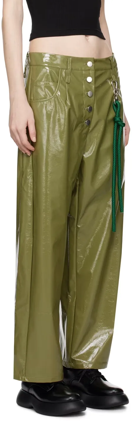 Wide-Leg Glossy Pants