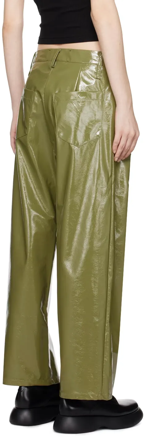 Wide-Leg Glossy Pants
