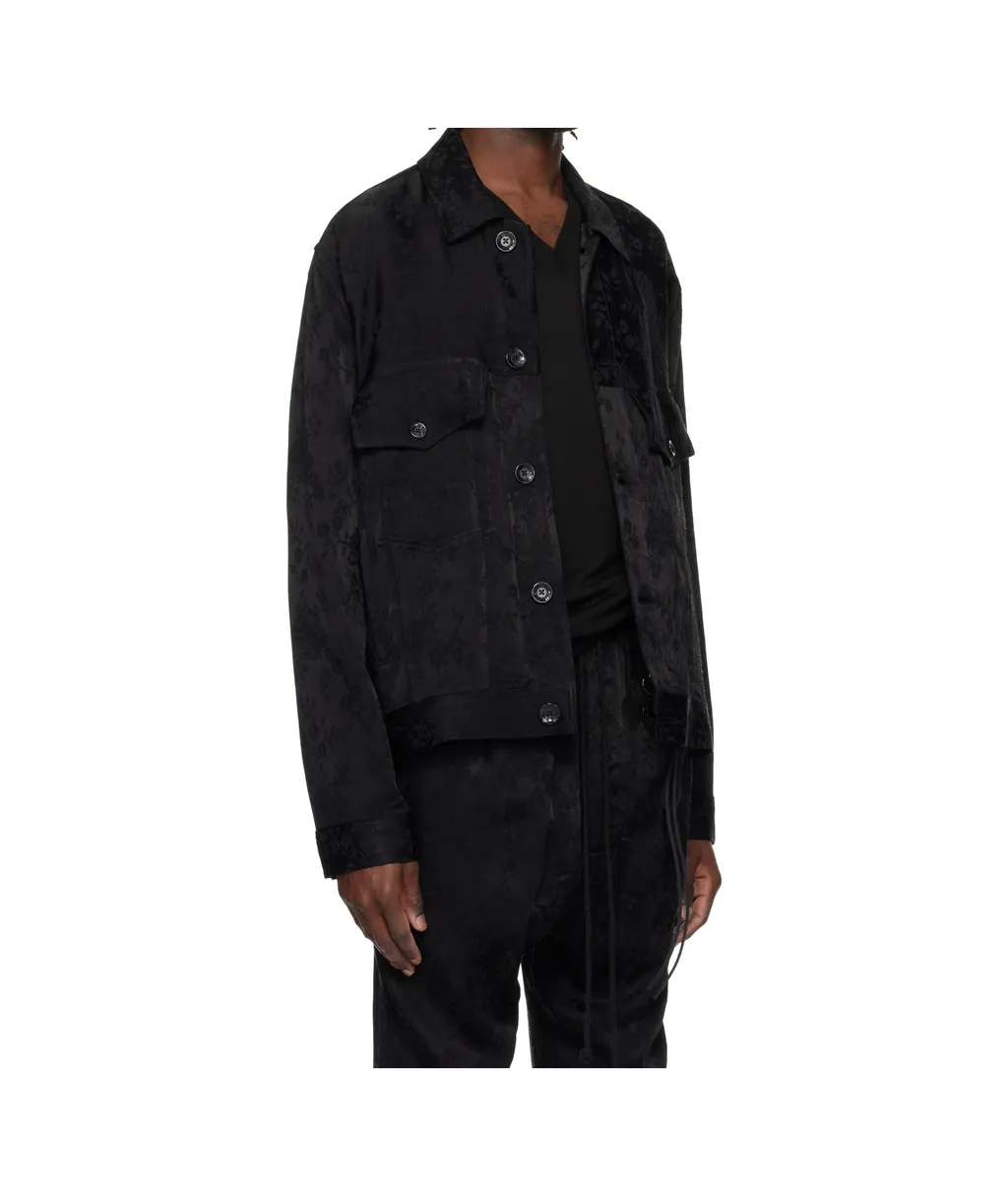 Floral-Embossed Jacket