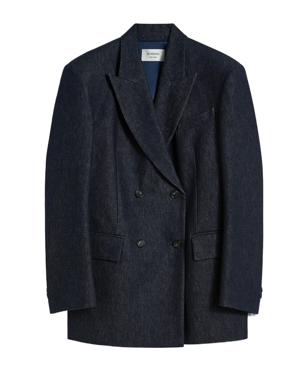 Wide-Fit Denim Blazer