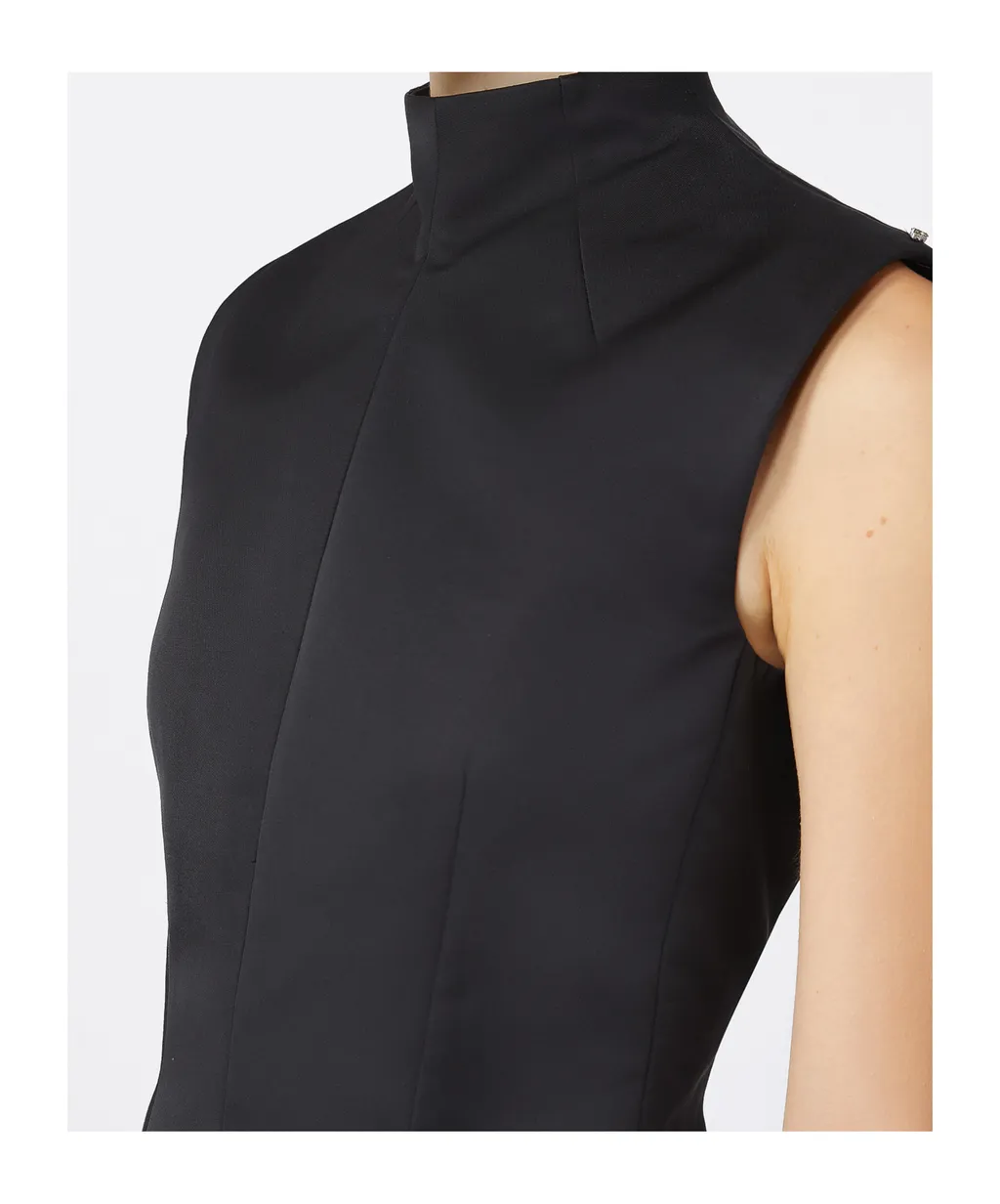Long Bi-Material Dress