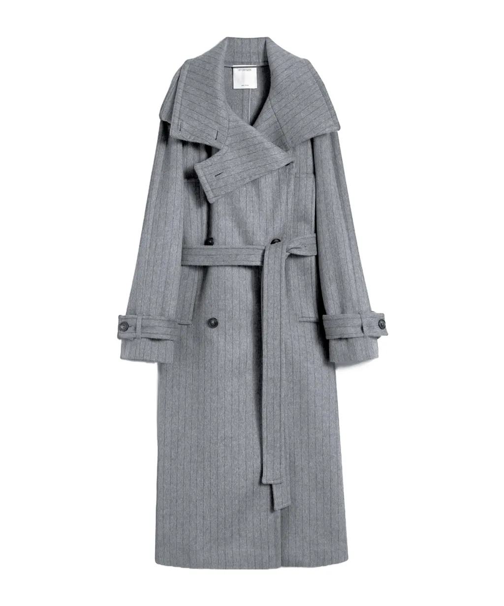 Arold Striped Belted Coat