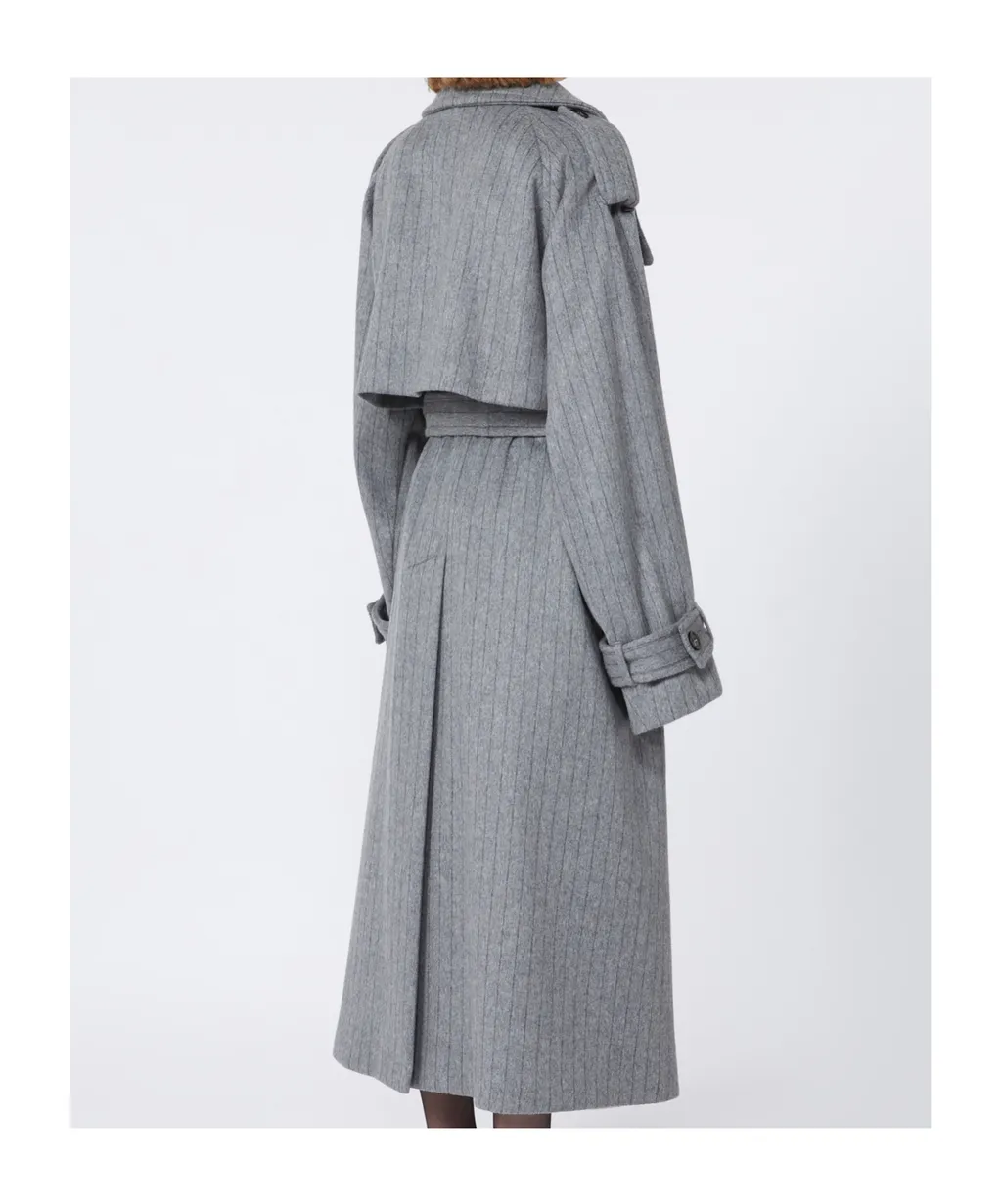 Arold Striped Belted Coat