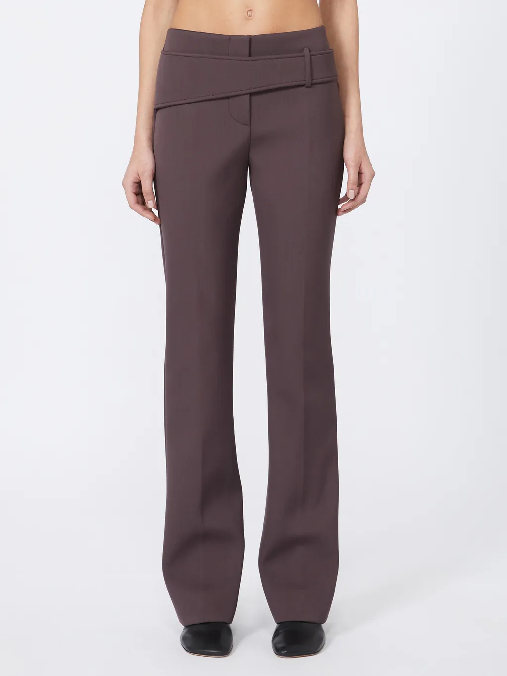 Slim Trousers With Asymmetrical Belt
