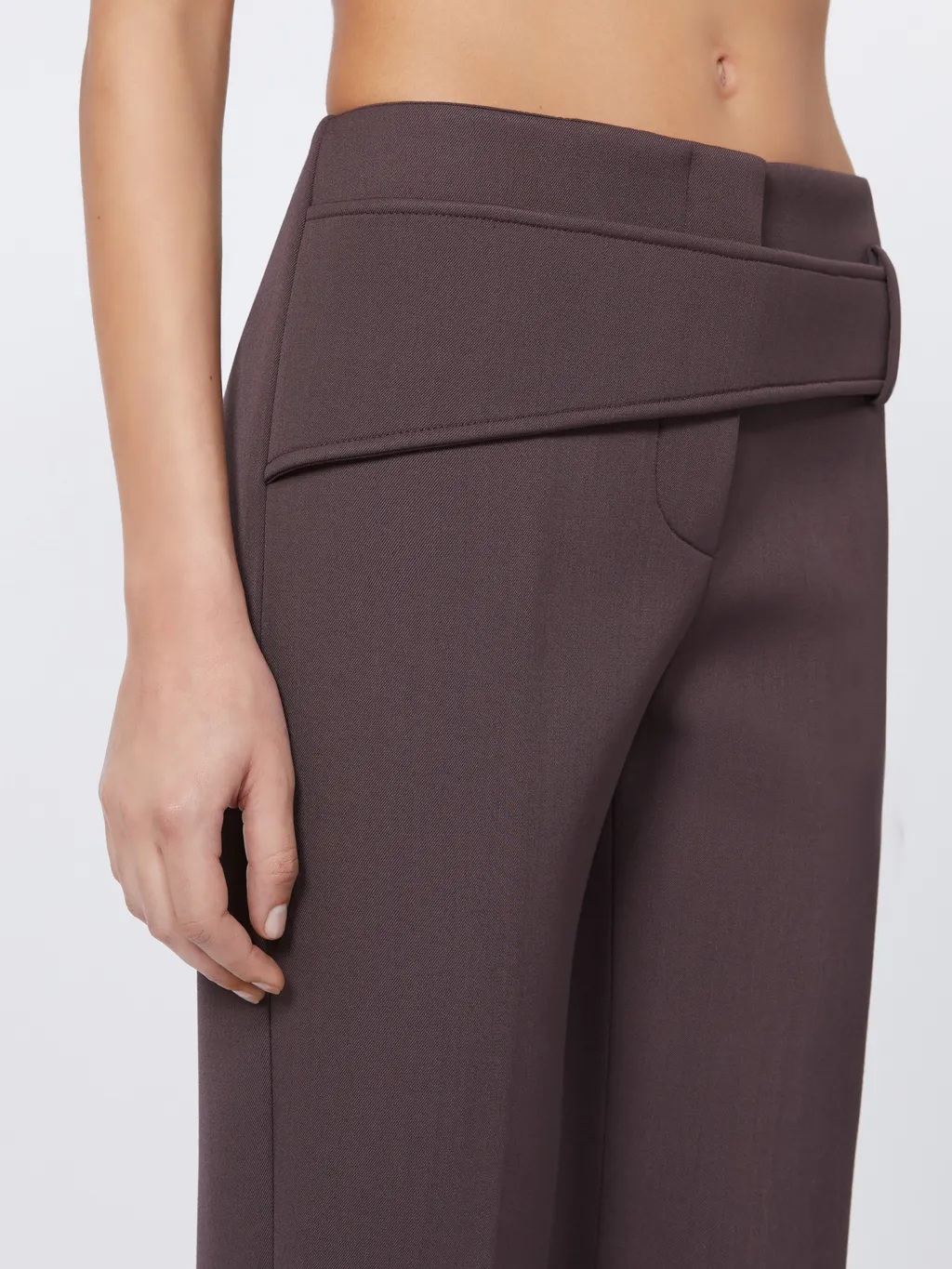 Slim Trousers With Asymmetrical Belt