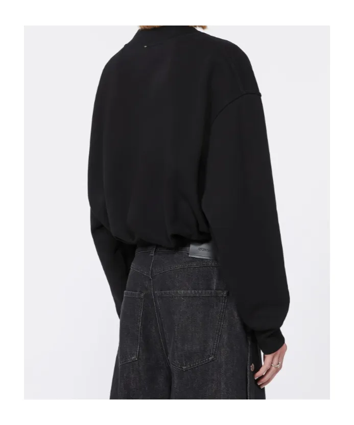 V-Neck Cropped Sweatshirt