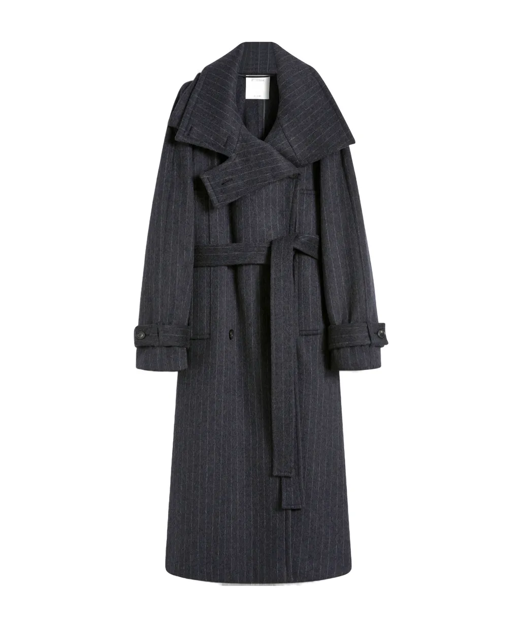 Arold Striped Belted Coat
