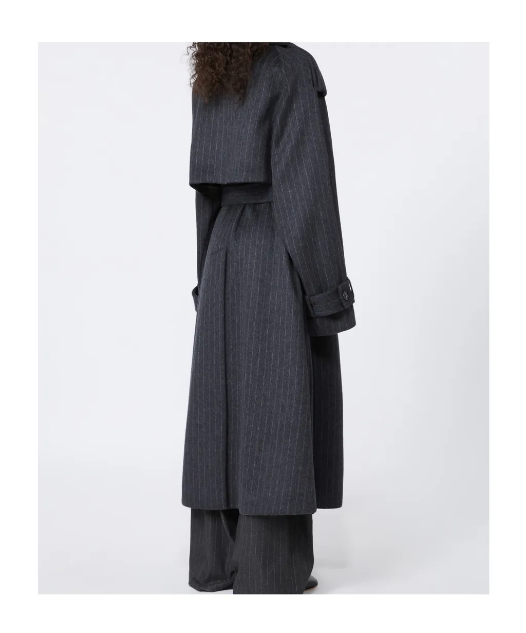 Arold Striped Belted Coat