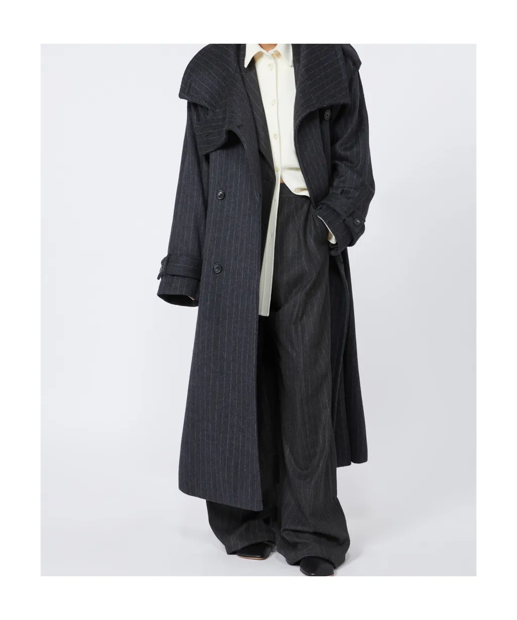 Arold Striped Belted Coat